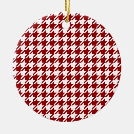 HoundsTooth Samba Sultry Red-kerstversiering Keramisch Ornament (Voorkant)