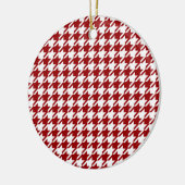HoundsTooth Samba Sultry Red-kerstversiering Keramisch Ornament (Links)