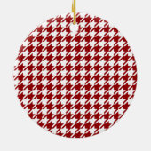 HoundsTooth Samba Sultry Red-kerstversiering Keramisch Ornament (Achterkant)