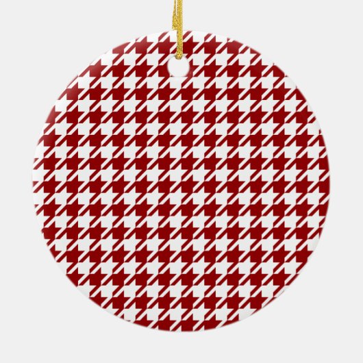 HoundsTooth Samba Sultry Red-kerstversiering Keramisch Ornament (Achterkant)