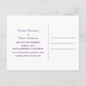 Houndstooth Save the Date Briefkaart, Paars Aankondigingskaart (Achterkant)