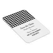 Houndstooth Save the Date Magnet, Black Magneet (Rechterzijde)