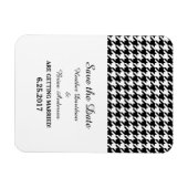 Houndstooth Save the Date Magnet, Black Magneet (Horizontaal)