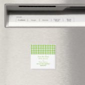 Houndstooth Save the Date Magnet, Green Magneet (Insitu (Vaatwasser))