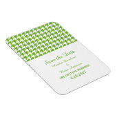 Houndstooth Save the Date Magnet, Green Magneet (Rechterzijde)