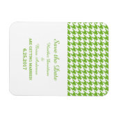 Houndstooth Save the Date Magnet, Green Magneet (Horizontaal)