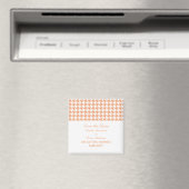 Houndstooth Save the Date Magnet, Oranje Magneet (Insitu (Vaatwasser))