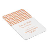 Houndstooth Save the Date Magnet, Oranje Magneet (Rechterzijde)