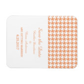 Houndstooth Save the Date Magnet, Oranje Magneet (Horizontaal)
