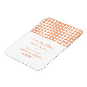 Houndstooth Save the Date Magnet, Oranje Magneet (Linkerzijde)