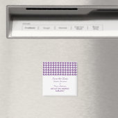 Houndstooth Save the Date Magnet, Paars Magneet (Insitu (Vaatwasser))