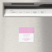 Houndstooth Save the Date Magnet, Pink Magneet (Insitu (Vaatwasser))