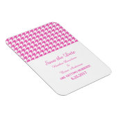 Houndstooth Save the Date Magnet, Pink Magneet (Rechterzijde)