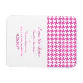Houndstooth Save the Date Magnet, Pink Magneet (Horizontaal)