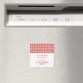 Houndstooth Save the Date Magnet, Red Magneet (Insitu (Vaatwasser))