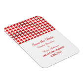 Houndstooth Save the Date Magnet, Red Magneet (Rechterzijde)