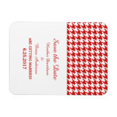 Houndstooth Save the Date Magnet, Red Magneet (Horizontaal)