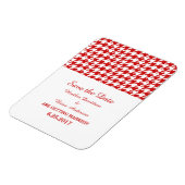 Houndstooth Save the Date Magnet, Red Magneet (Linkerzijde)