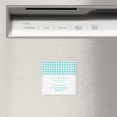 Houndstooth Save the Date Magnet, Turquoise Magneet (Insitu (Vaatwasser))