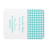 Houndstooth Save the Date Magnet, Turquoise Magneet (Horizontaal)