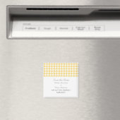 Houndstooth Save the Date Magnet, Yellow Magneet (Insitu (Vaatwasser))