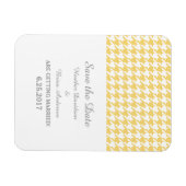 Houndstooth Save the Date Magnet, Yellow Magneet (Horizontaal)