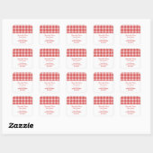 Houndstooth Save the Date Stickers, Red Vierkante Sticker (Vel)