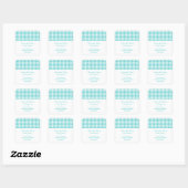 Houndstooth Save the Date Stickers, Turquoise Vierkante Sticker (Vel)
