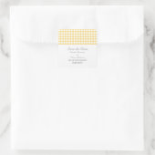 Houndstooth Save the Date Stickers, Yellow Vierkante Sticker (Tas)