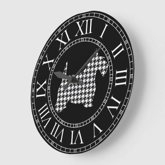 Houndstooth Scottie Dog Grote Klok (Hoek)
