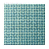 Houndstooth Seafoam en Blauwgroen Tegeltje (Voorkant)