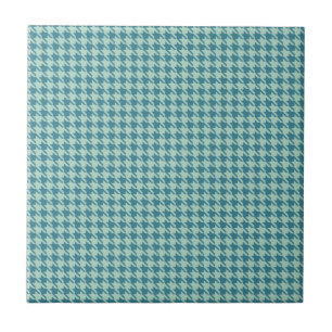 Houndstooth Seafoam en Blauwgroen Tegeltje