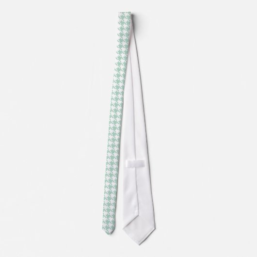 Houndstooth Seafoam en wit Stropdas (Achterkant)