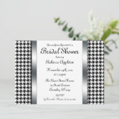 Houndstooth & Silver Design Vrijgezellenfeest nodi Kaart (Staand voorkant)
