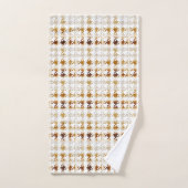 Houndstooth Soft Brown op White Pattern Bad Handdoek (Handdoek)