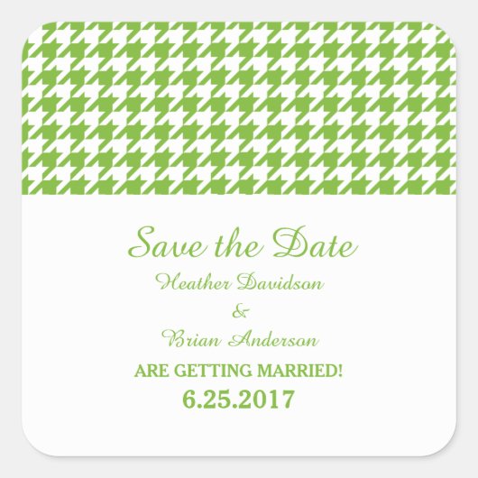 Houndstooth sparen de Stickers van de Datum, Groen (Voorkant)