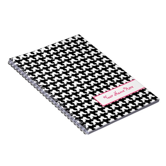 Houndstooth Spiral - Aangepast notebook Notitieboek (Rechterzijde)