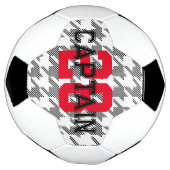 Houndstooth Sports Team Captain Nummer Jaar Voetbal (Gedraaid)