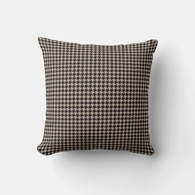 Houndstooth Tan en Black Kussen (Voorkant)