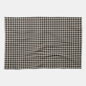 Houndstooth Tan en Black Theedoek (Horizontaal)
