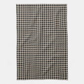 Houndstooth Tan en Black Theedoek (Verticaal)