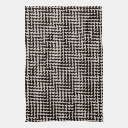 Houndstooth Tan en Black Theedoek (Verticaal)