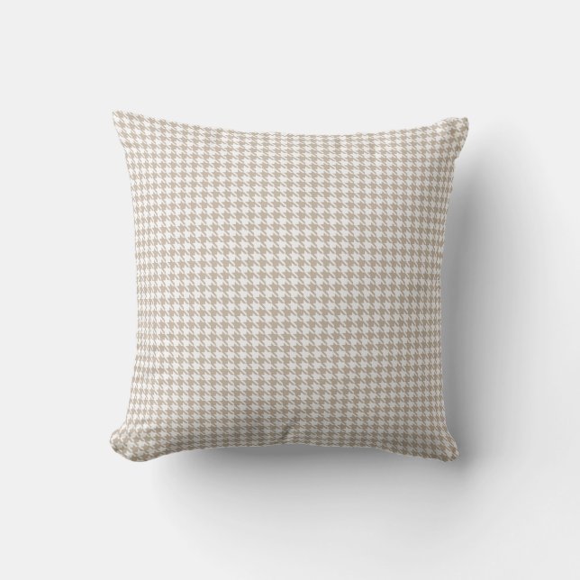 Houndstooth Tan en White Kussen (Voorkant)