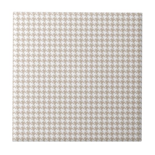 Houndstooth Tan en White Tegeltje (Voorkant)