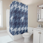 Houndstooth Tartan Jeans Achtergrond Ontwerp Douchegordijn (In situ)
