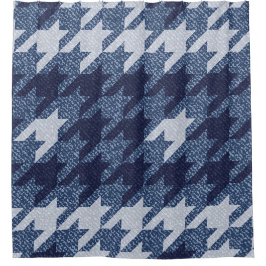 Houndstooth Tartan Jeans Achtergrond Ontwerp Douchegordijn (Voorkant)