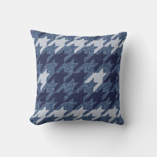 Houndstooth Tartan Jeans Achtergrond Ontwerp Kussen