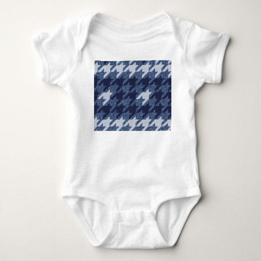 Houndstooth Tartan Jeans Achtergrond Ontwerp Romper (Voorkant)