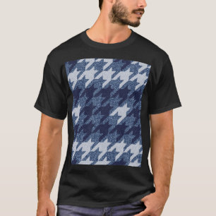 Houndstooth Tartan Jeans Achtergrond Ontwerp T-shirt