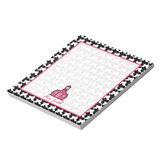 Houndstooth Teacher Notitieblok (Linkerzijde)